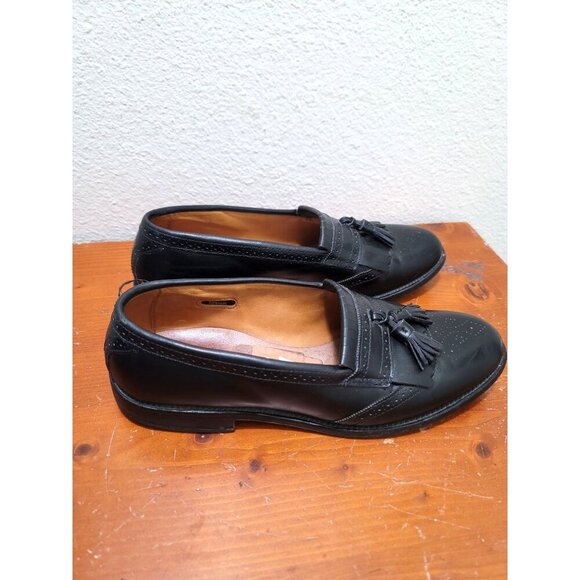 Allen Edmonds Black Leather Tassel Loafers Men's 10.5B Vintage Style Classic Des - Picture 2 of 10